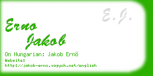 erno jakob business card