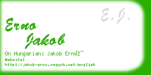 erno jakob business card